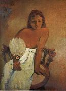 Paul Gauguin The Girl Holding fan Spain oil painting artist